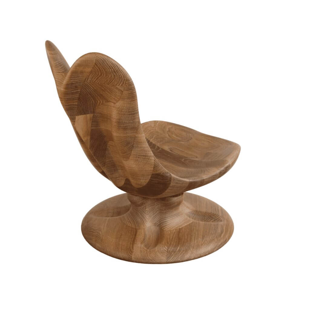 NexArt Exclusive sculptural swivel lounge chair — premium hand-finished wood furniture