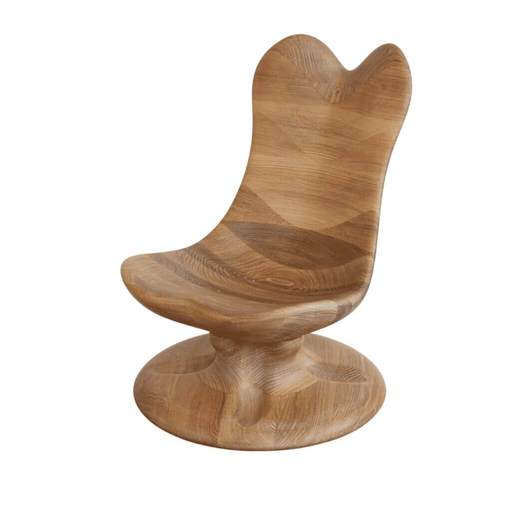 NexArt Exclusive sculptural swivel lounge chair — premium hand-finished wood furniture