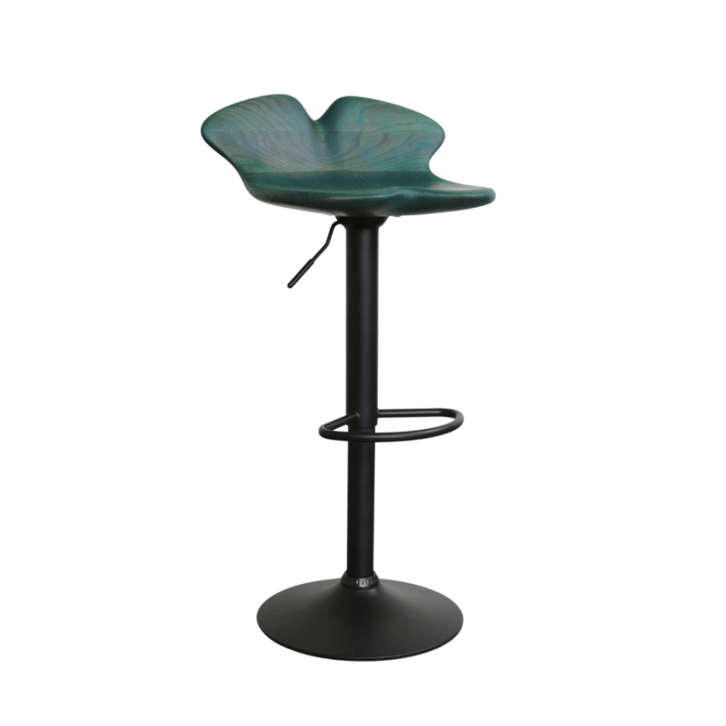 Elysia sculptural solid wood bar chair handcrafted by NexArt Engineering